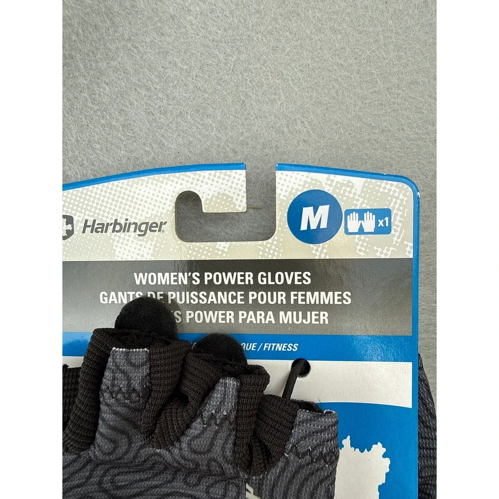 Lot of 2 Harbinger Power Gloves Womens M Carbon New Padded Leather Fitness 16315